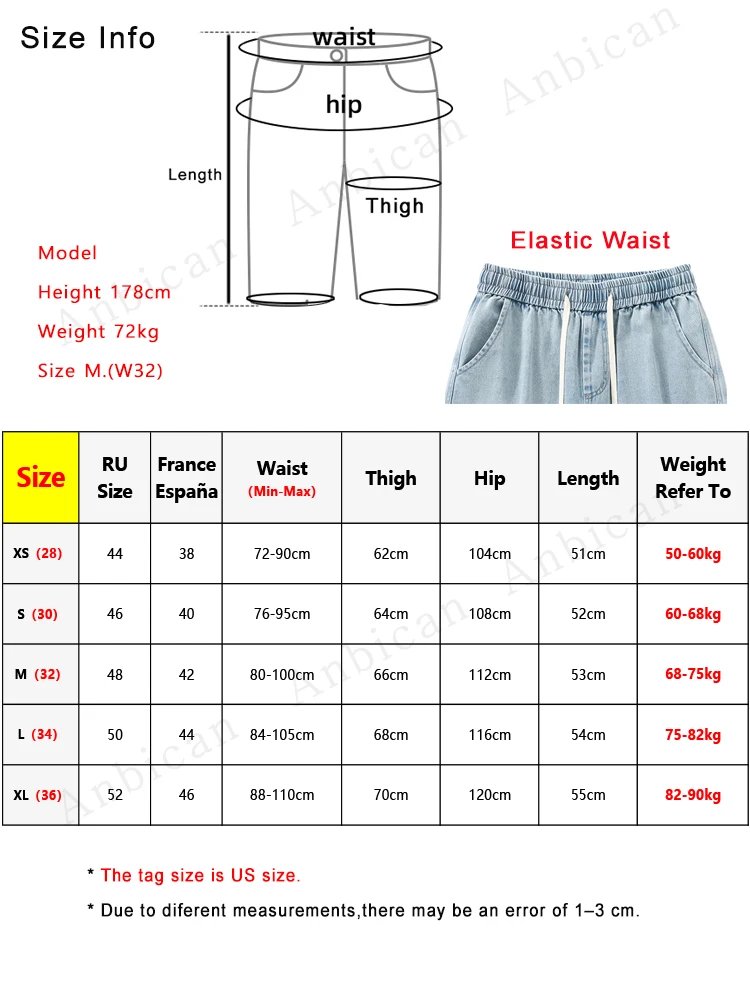 2024 New Summer Denim Shorts Men Korean Fashion Washed Cotton Baggy Short Jeans Pants Drawstring Loose Straight Casual Shorts