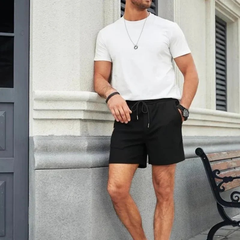 2024 Summer New Solid Color outdoors sport Shorts Men Comfortable breathable loose Fitness training short pants Men's sweatpants