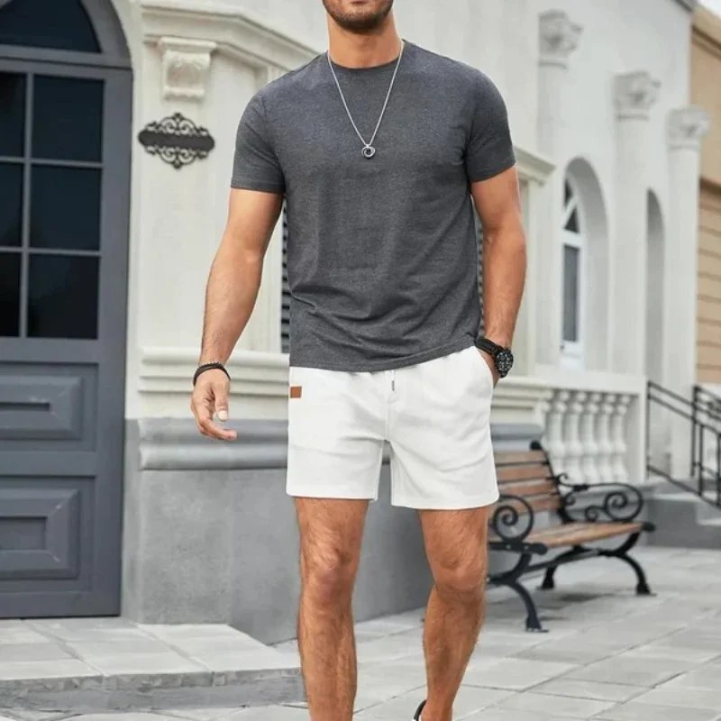 2024 Summer New Solid Color outdoors sport Shorts Men Comfortable breathable loose Fitness training short pants Men's sweatpants