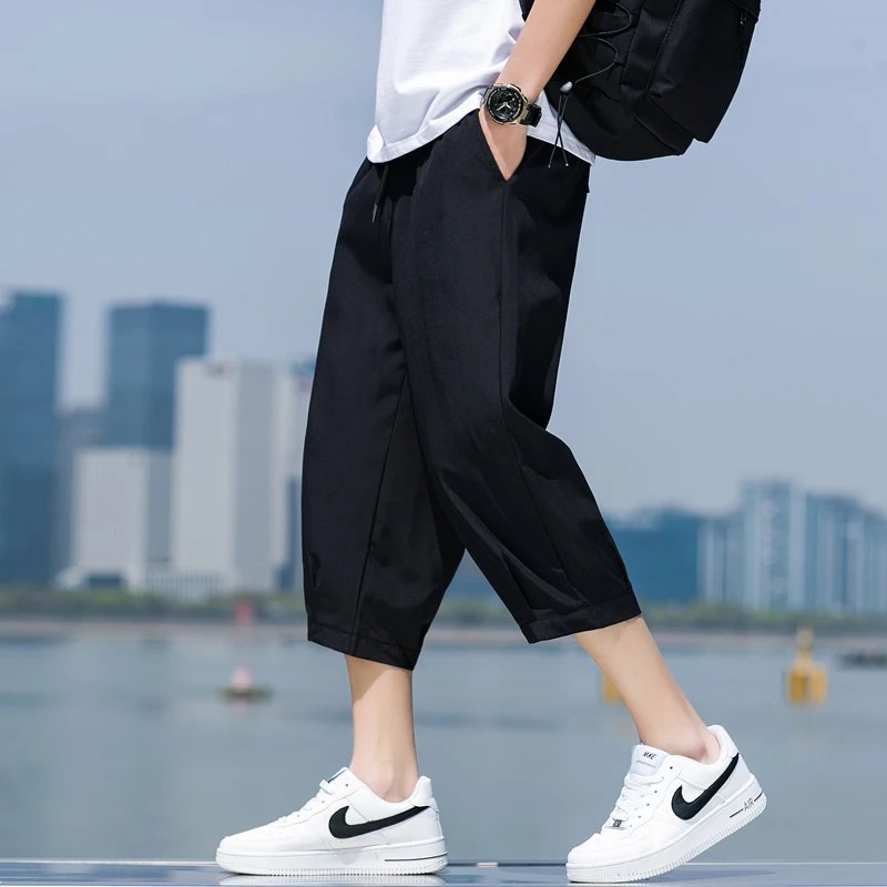 Trend Men's Shorts Summer Solid Color Sports Casual Fashion Outdoor Daily Beach Cropped Pants