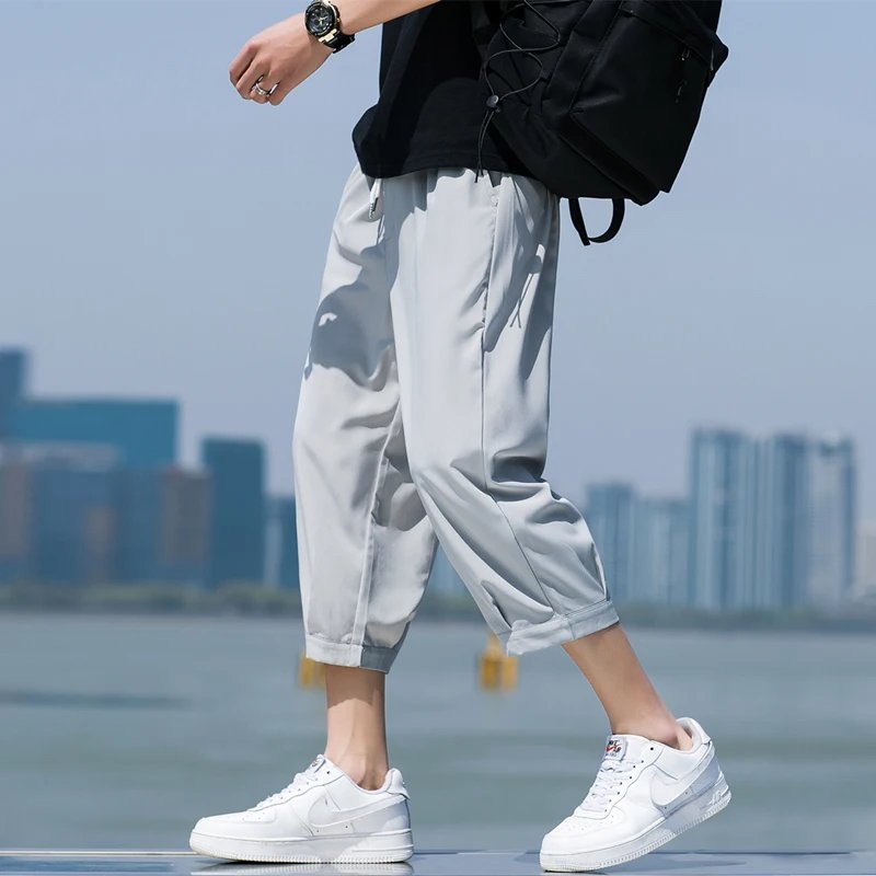 Trend Men's Shorts Summer Solid Color Sports Casual Fashion Outdoor Daily Beach Cropped Pants