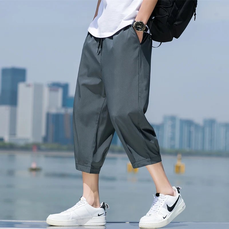 Trend Men's Shorts Summer Solid Color Sports Casual Fashion Outdoor Daily Beach Cropped Pants