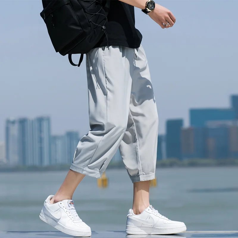 Trend Men's Shorts Summer Solid Color Sports Casual Fashion Outdoor Daily Beach Cropped Pants