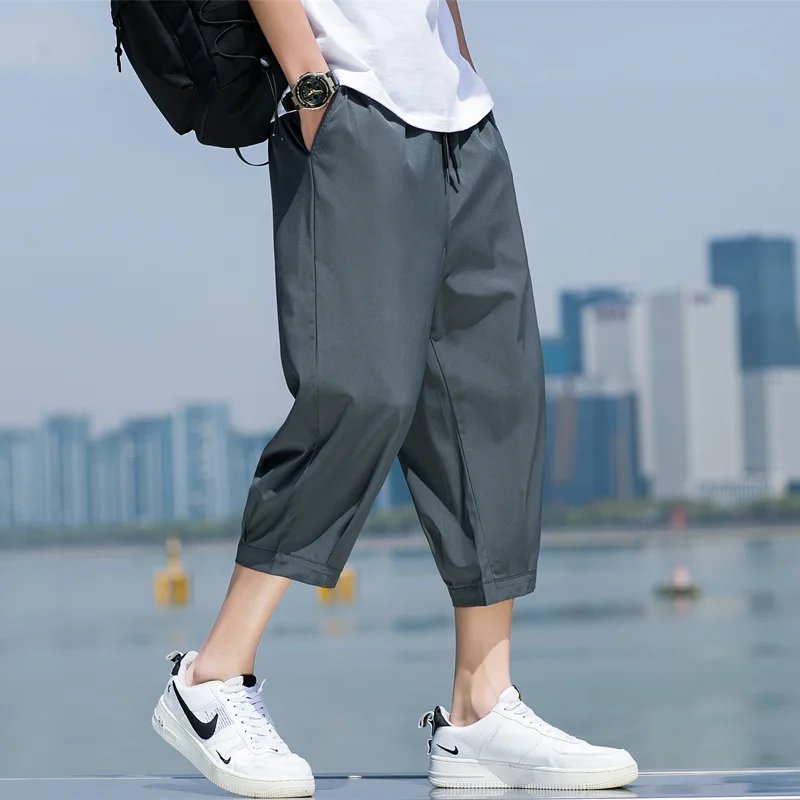 Trend Men's Shorts Summer Solid Color Sports Casual Fashion Outdoor Daily Beach Cropped Pants