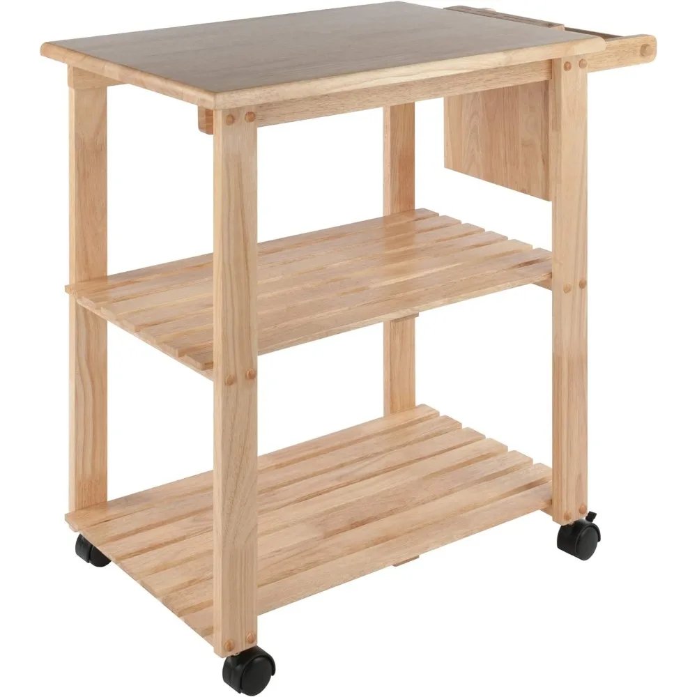 Trolley Kitchen Natural Auxiliary Cart With Wheels Kitchen and Storage Organizer Storages Furniture Islands Home