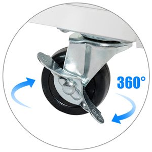 Giantex Kitchen Island Cart, Rolling Kitchen Trolley Cart, Wood Storage Cabinet with Large Drawer, 9 Wine Bottles Rack, Modern