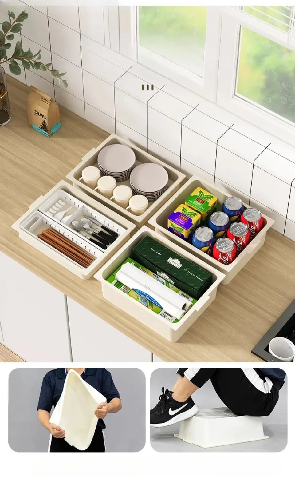 Microwave Storage Cart Multi Layer Kitchen Handcart Side Cabinets With wheels Extension Design Kitchen Side Cabinets Handcart