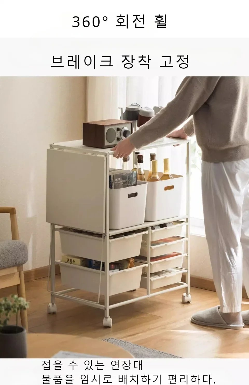 Microwave Storage Cart Multi Layer Kitchen Handcart Side Cabinets With wheels Extension Design Kitchen Side Cabinets Handcart