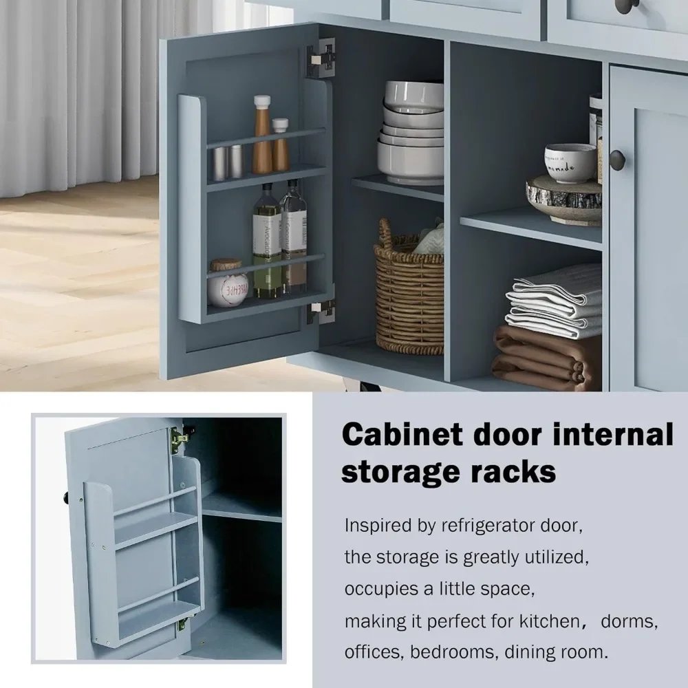 Kitchen Carts on Wheels With Rubber Wood Drop-Leaf Countertop Trolley Mobile Kitchen Islands With Storage BlueFreight Free Home Kitchen Carts on Wheels With Rubber Wood Drop-Leaf Countertop Trolley Mobile Kitchen Islands With Storage BlueFreight Free Home