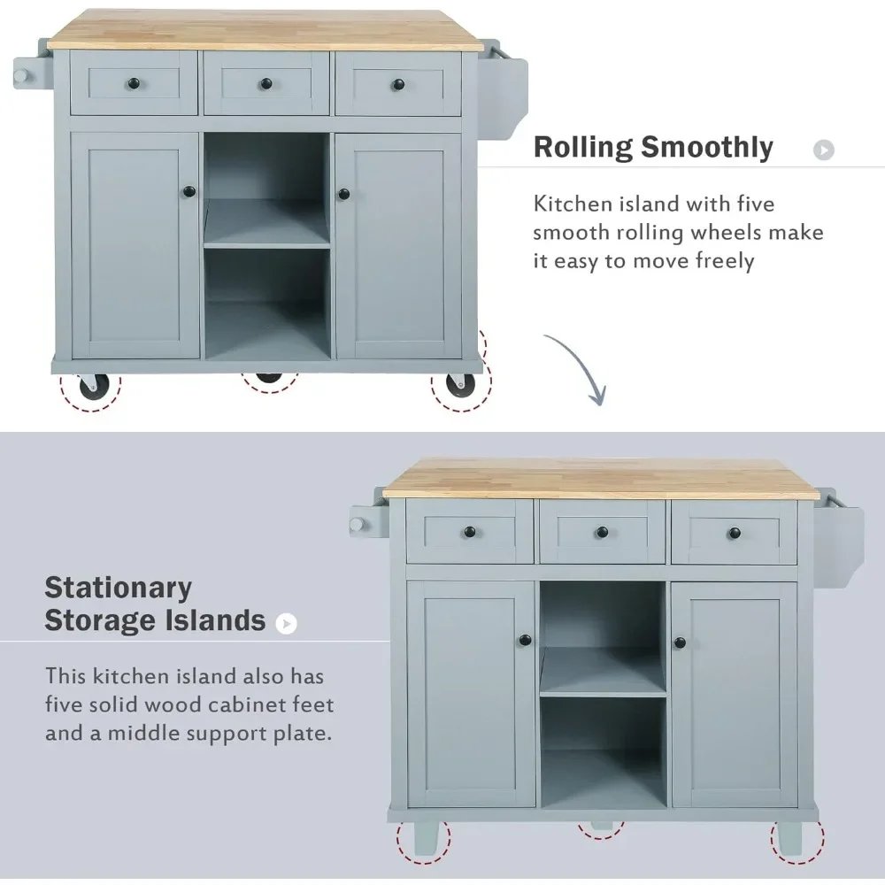Kitchen Carts on Wheels With Rubber Wood Drop-Leaf Countertop Trolley Mobile Kitchen Islands With Storage BlueFreight Free Home Kitchen Carts on Wheels With Rubber Wood Drop-Leaf Countertop Trolley Mobile Kitchen Islands With Storage BlueFreight Free Home