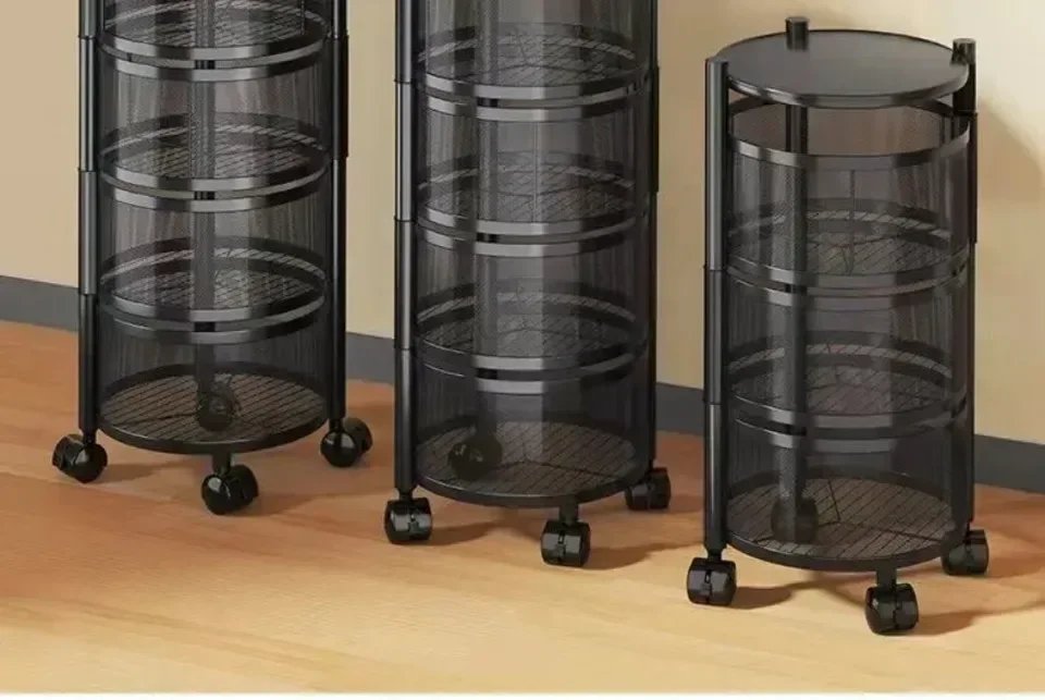 Vegetable Basket Storage Rack Multi-Layer Fruit Basket Round Movable Rotating Shelf Multi-functional Rotating Kitchen Trolley Vegetable Basket Storage Rack Multi-Layer Fruit Basket Round Movable Rotating Shelf Multi-functional Rotating Kitchen Trolley