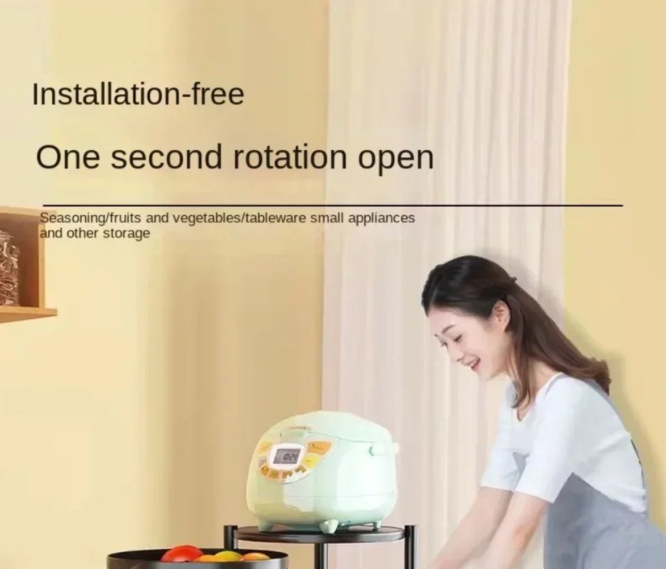 Vegetable Basket Storage Rack Multi-Layer Fruit Basket Round Movable Rotating Shelf Multi-functional Rotating Kitchen Trolley Vegetable Basket Storage Rack Multi-Layer Fruit Basket Round Movable Rotating Shelf Multi-functional Rotating Kitchen Trolley