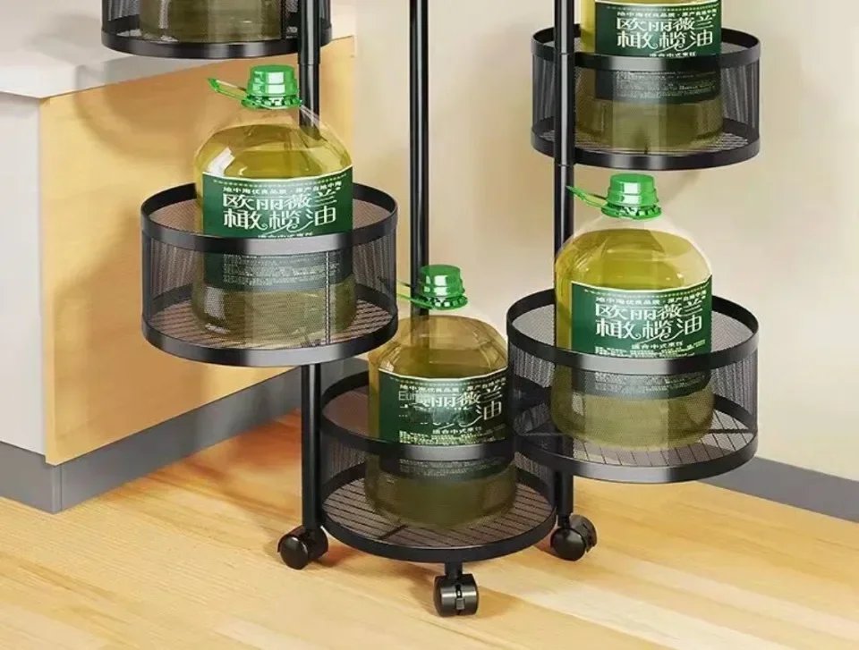 Vegetable Basket Storage Rack Multi-Layer Fruit Basket Round Movable Rotating Shelf Multi-functional Rotating Kitchen Trolley Vegetable Basket Storage Rack Multi-Layer Fruit Basket Round Movable Rotating Shelf Multi-functional Rotating Kitchen Trolley