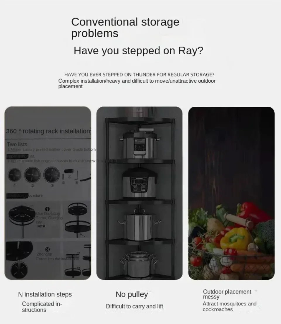 Vegetable Basket Storage Rack Multi-Layer Fruit Basket Round Movable Rotating Shelf Multi-functional Rotating Kitchen Trolley Vegetable Basket Storage Rack Multi-Layer Fruit Basket Round Movable Rotating Shelf Multi-functional Rotating Kitchen Trolley