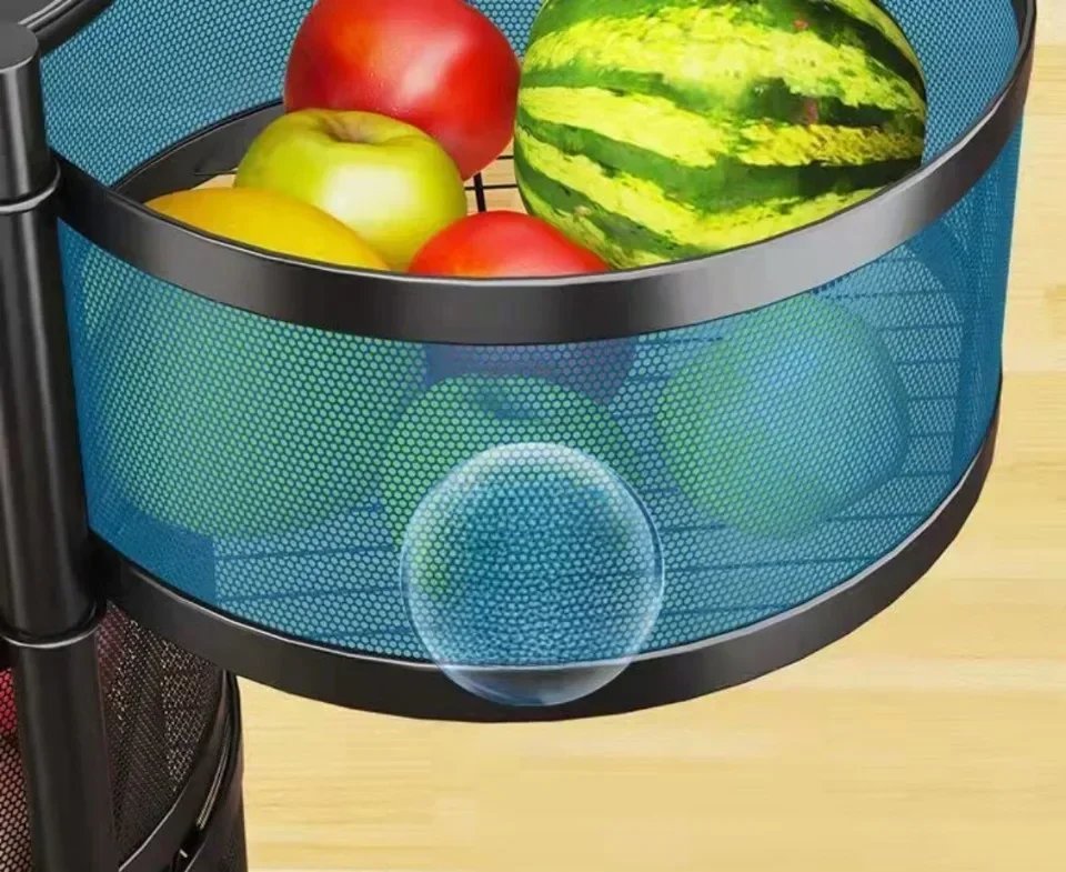 Vegetable Basket Storage Rack Multi-Layer Fruit Basket Round Movable Rotating Shelf Multi-functional Rotating Kitchen Trolley Vegetable Basket Storage Rack Multi-Layer Fruit Basket Round Movable Rotating Shelf Multi-functional Rotating Kitchen Trolley