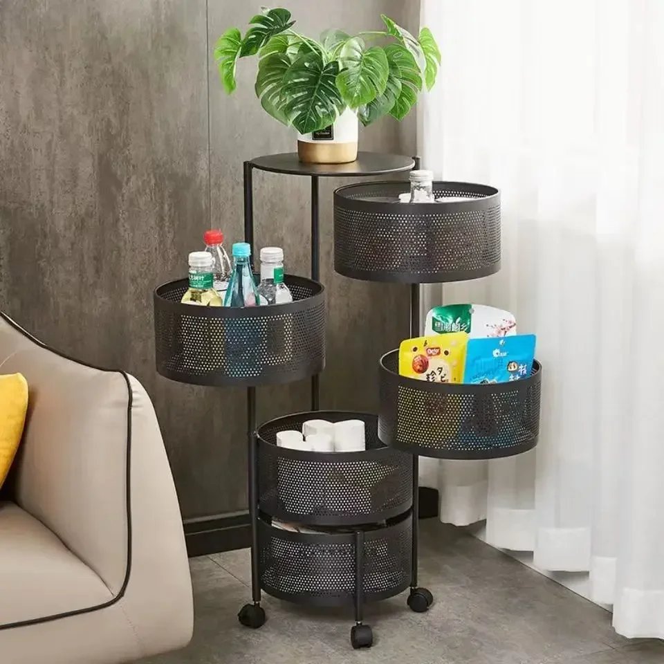 Vegetable Basket Storage Rack Multi-Layer Fruit Basket Round Movable Rotating Shelf Multi-functional Rotating Kitchen Trolley Vegetable Basket Storage Rack Multi-Layer Fruit Basket Round Movable Rotating Shelf Multi-functional Rotating Kitchen Trolley
