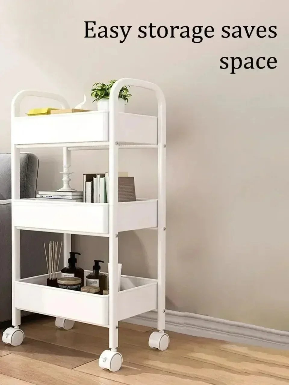 Mobile Storage Rack Trolley Organizer Household Kitchen Multifunctional Cart With Wheels Home Accessories Multi Storey Bookshelf