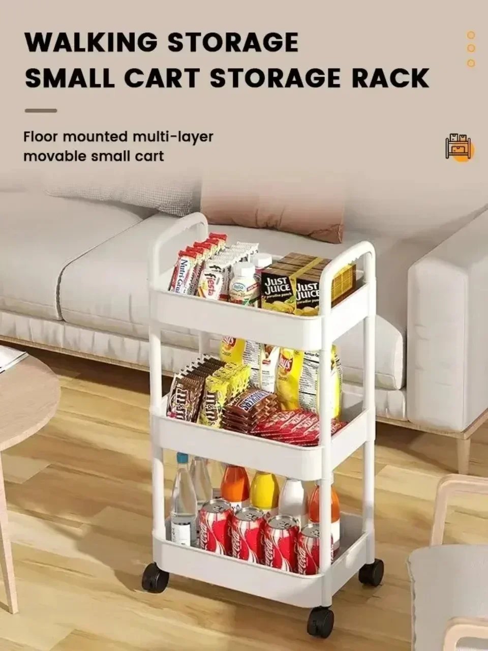 Mobile Storage Rack Trolley Organizer Household Kitchen Multifunctional Cart With Wheels Home Accessories Multi Storey Bookshelf