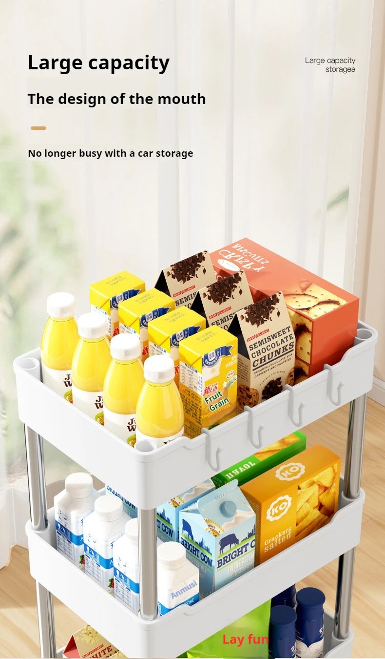 Bookshelf Mobile Rolling Cart Kitchen and Storage Organizer cart with Wheels Home Accessories kitchen storages Removable Trolley