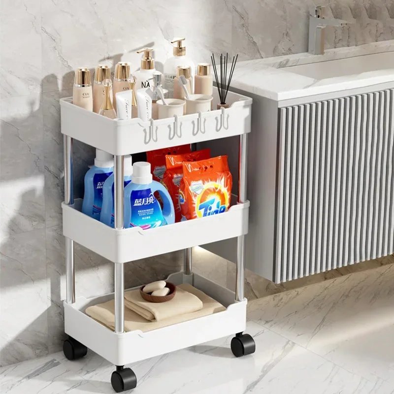 Kitchen Island Organizers Storage Rack Mobile Trolley Organizer Utility Rolling Cart With Wheels Bookshelf for Bedroom Bathroom