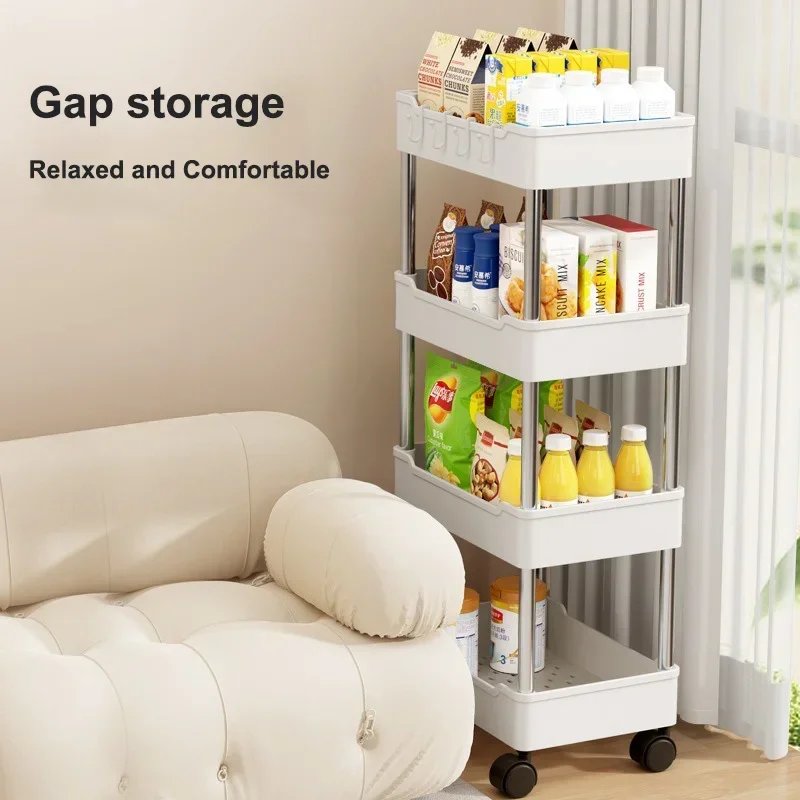 Kitchen Island Organizers Storage Rack Mobile Trolley Organizer Utility Rolling Cart With Wheels Bookshelf for Bedroom Bathroom