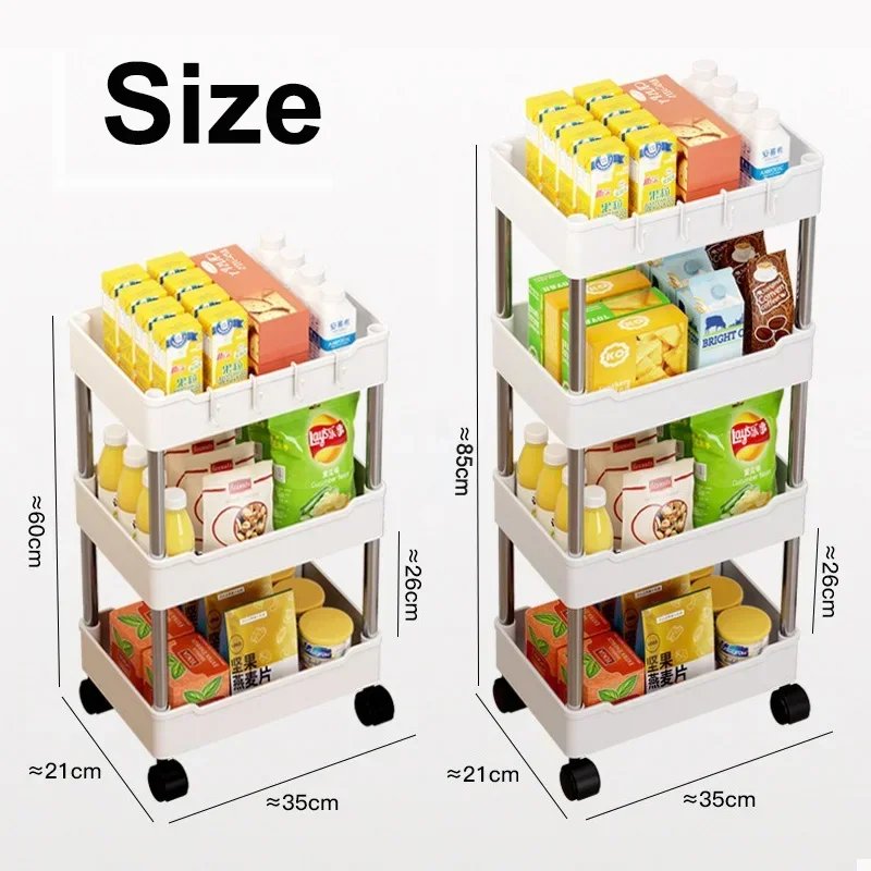 Kitchen Island Organizers Storage Rack Mobile Trolley Organizer Utility Rolling Cart With Wheels Bookshelf for Bedroom Bathroom