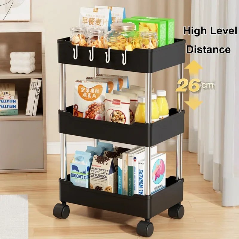 Kitchen Island Organizers Storage Rack Mobile Trolley Organizer Utility Rolling Cart With Wheels Bookshelf for Bedroom Bathroom