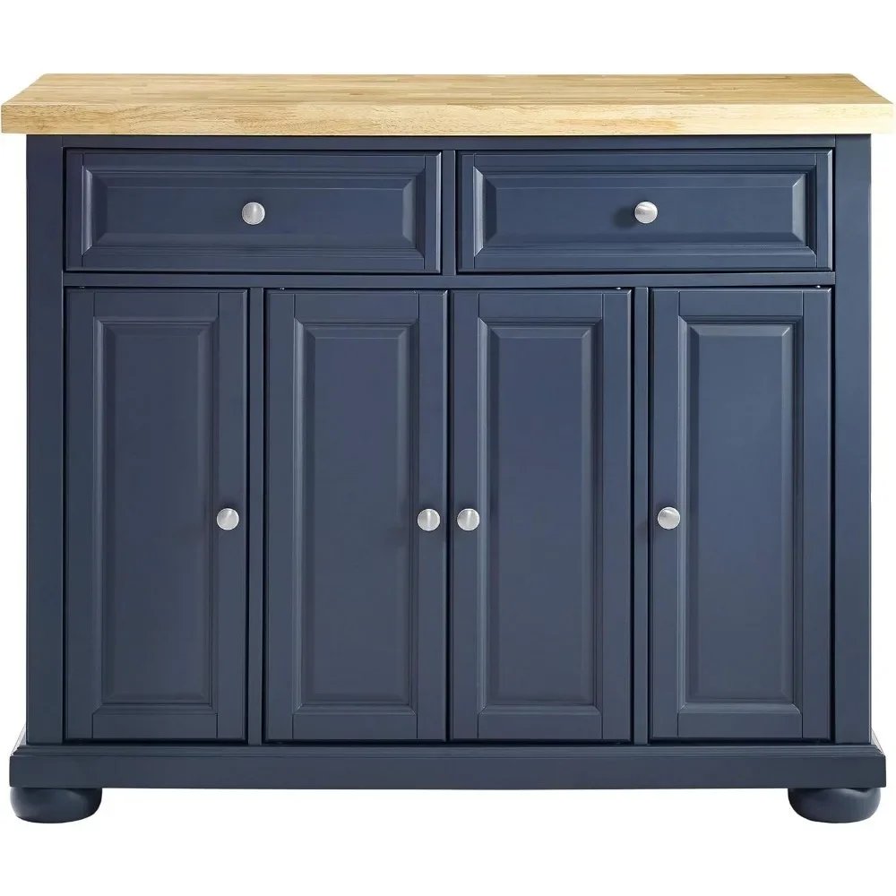 Kitchen Island With Butcher Block Top Trolley NavyFreight Free Auxiliary Cart With Wheels Storage Furniture Home