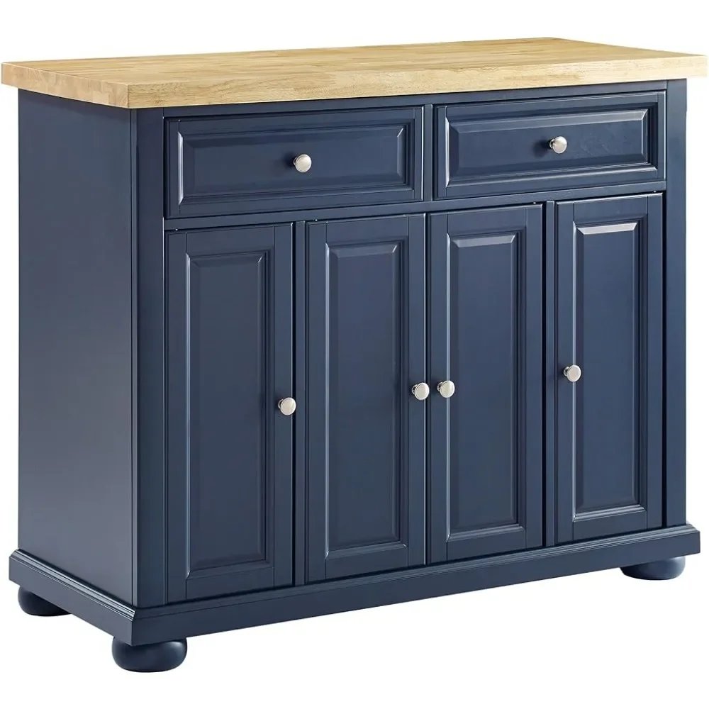 Kitchen Island With Butcher Block Top Trolley NavyFreight Free Auxiliary Cart With Wheels Storage Furniture Home