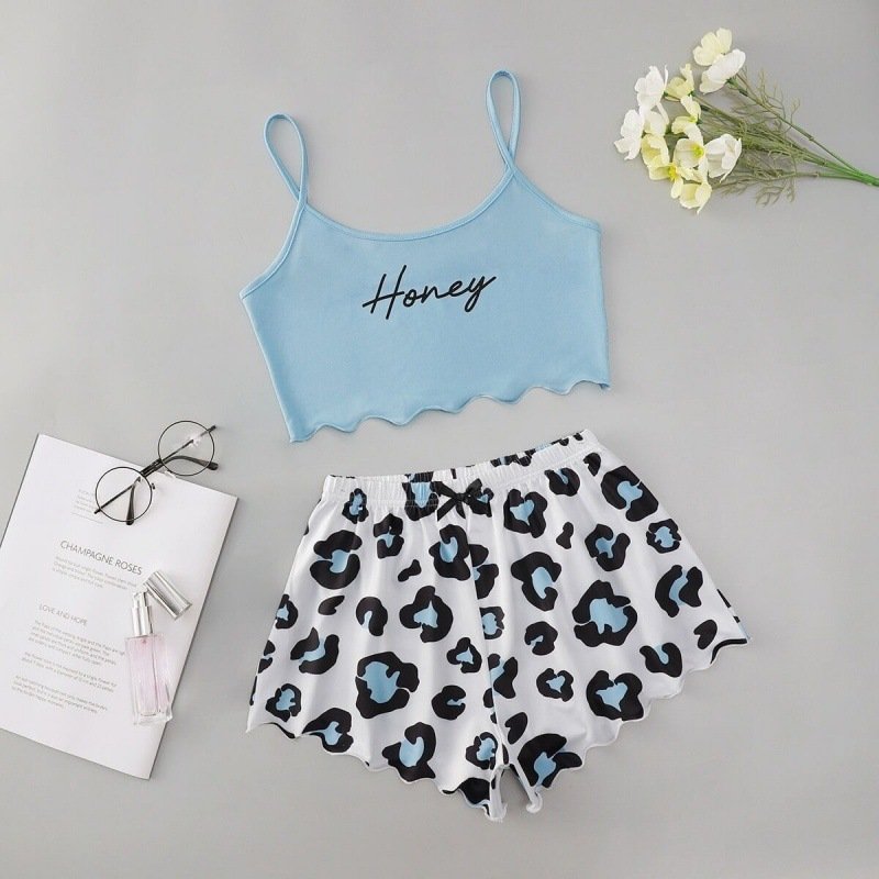 Thin Sleeve Vest Camisole Top Shorts