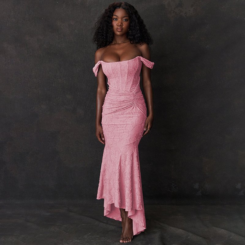 Pink Lace Bodycon Gown - Image 5