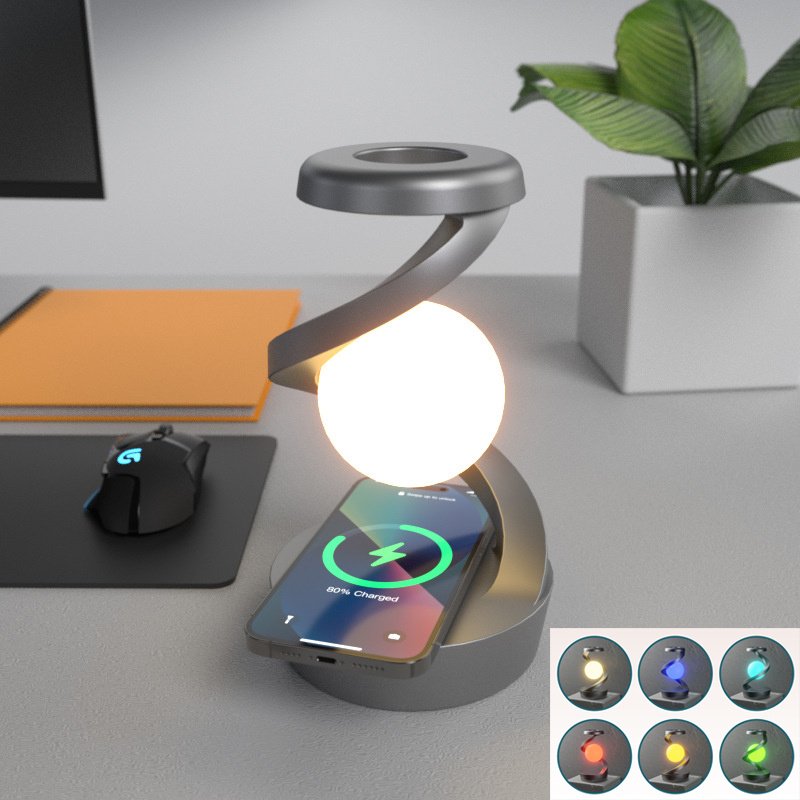 Rotating Wireless Phone Charging Night Lamp