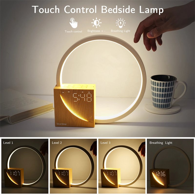 Touch Control Bedside Clock Lamp