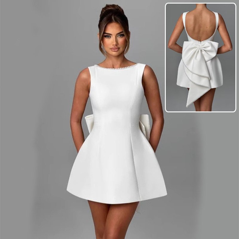 Fashion Big-Bowed Backless Dress