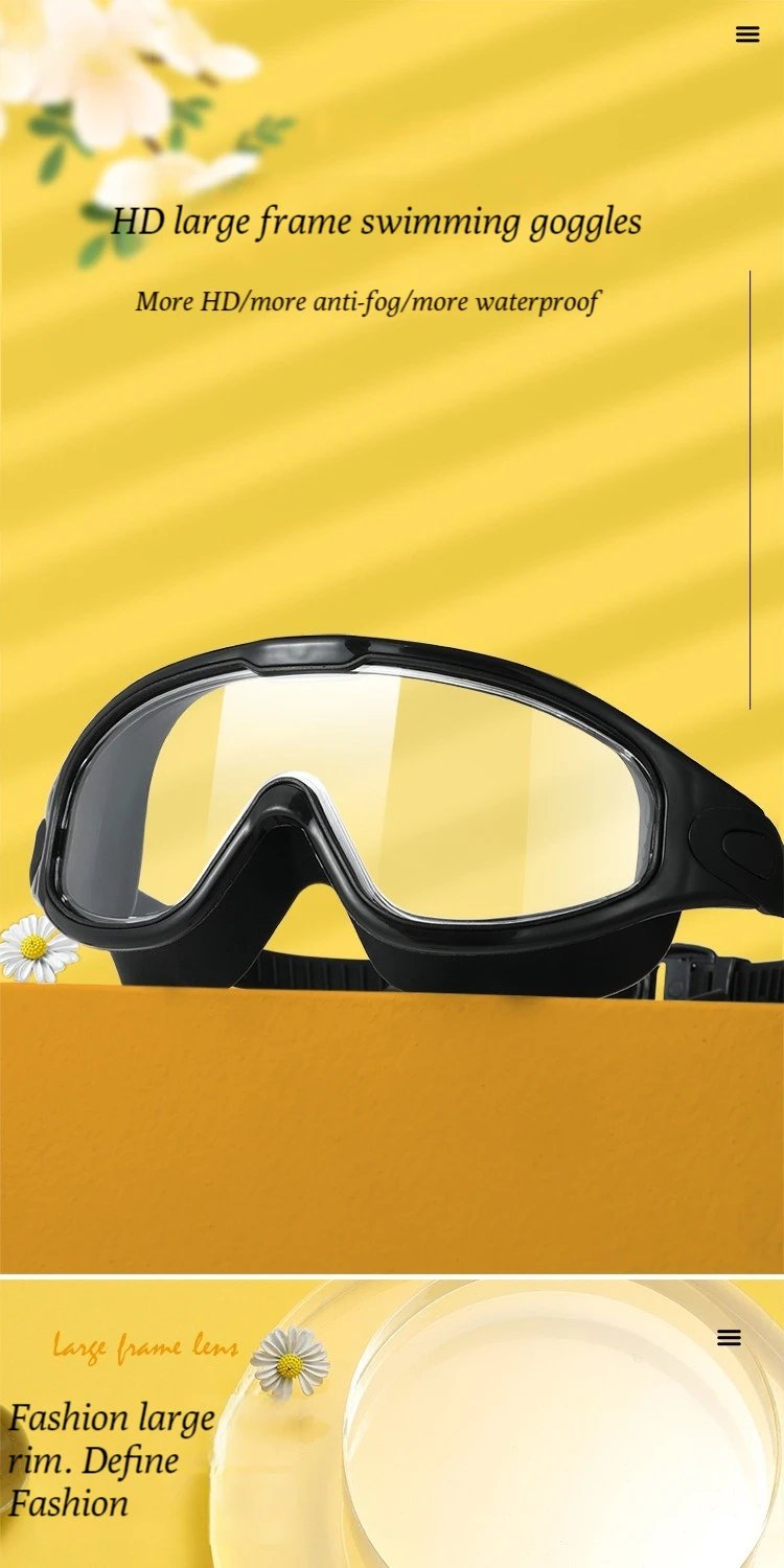Swimming Goggles For Adult Men And Women High-Definition Waterproof And Anti Fog Electroplating Large Frame Swimming Goggles