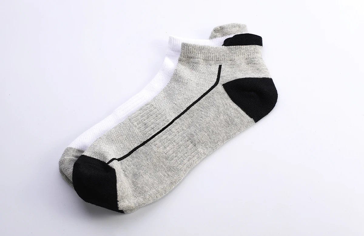 5 Pairs organic cotton men socks thin knit mesh ankle socks summer fitness breathable quick dry short sock for cycling Plus size