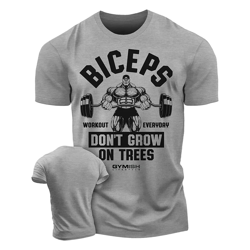 3D men's printed training T-shirt,fun gym short sleeved T-shirt,elastic breathable top