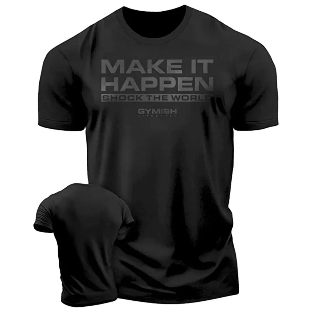Men's short sleeved printed training T-shirt