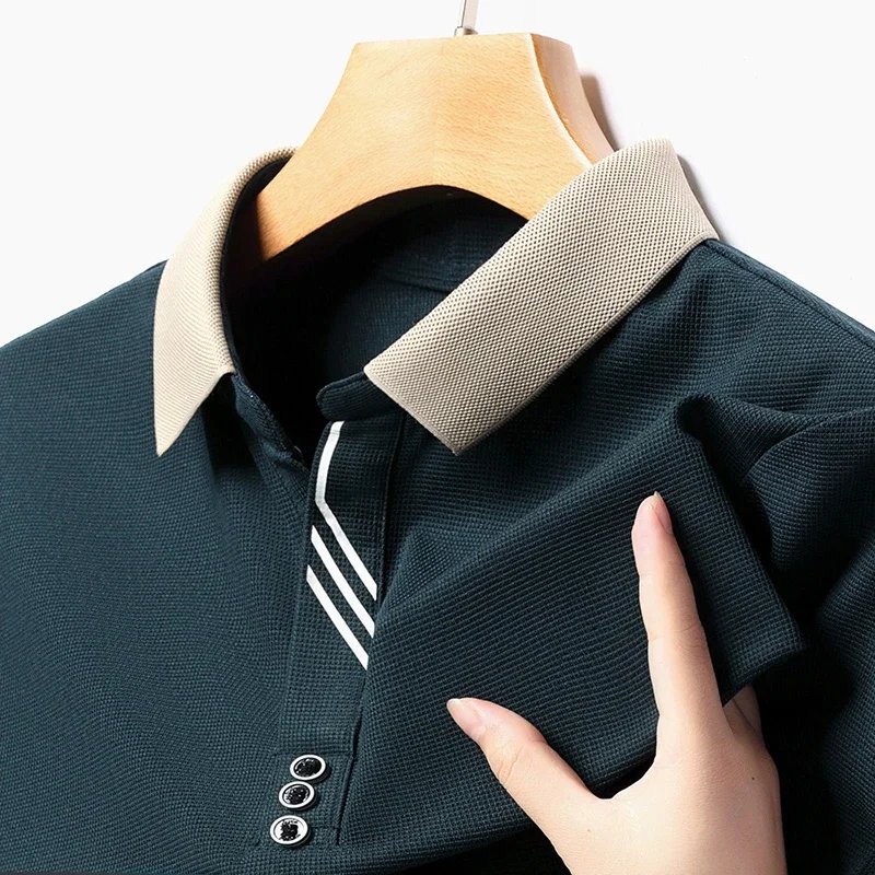 Men's Solid Color Short Sleeve Polo Shirt