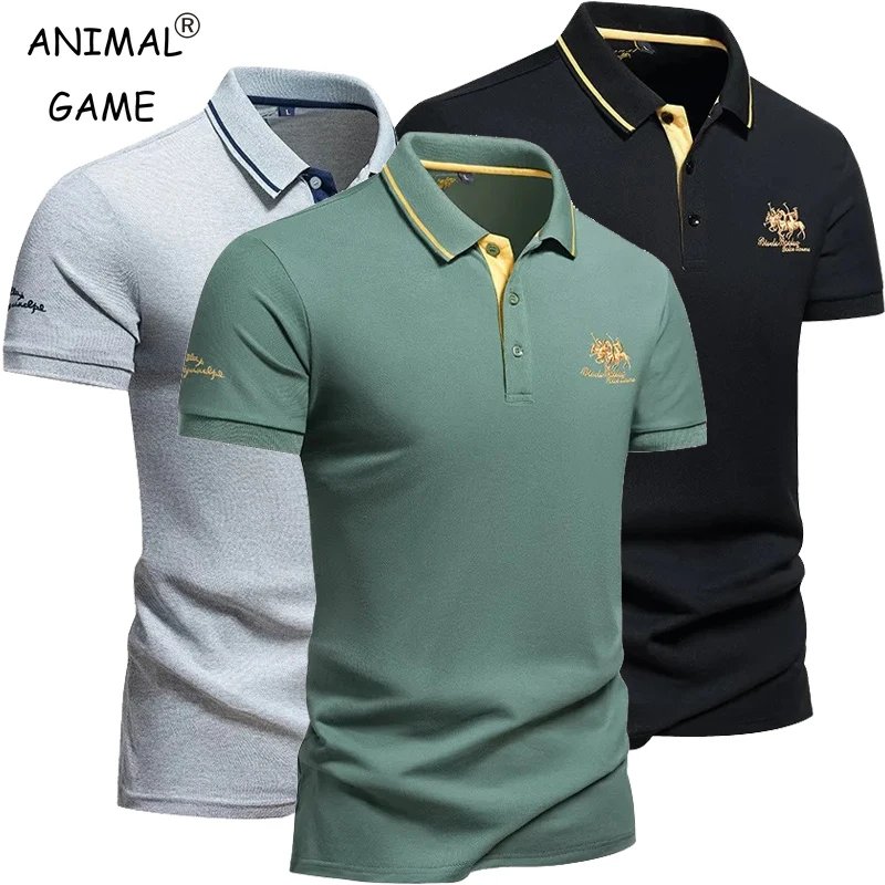 Men's  Embroidered Lapel Collar  Polo Shirts