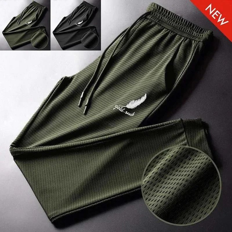 Men's Hollow Out Ice Silk Pants