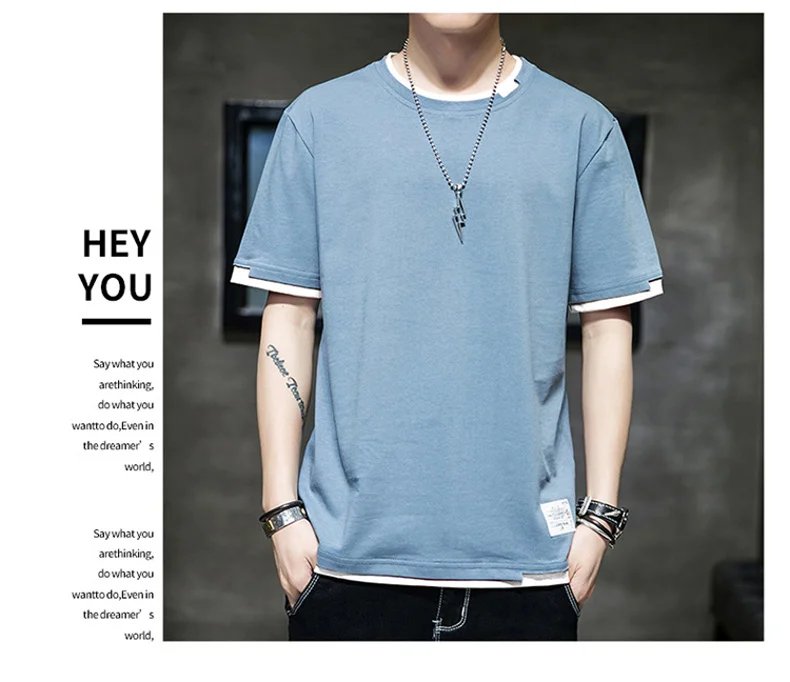 FGKKS 2024 Casual T-shirt For Men Pure Cotton Breathable Fashion Short Sleeve High Quality Design Casual T-shirt For Men