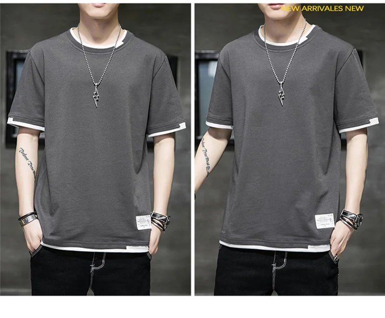 FGKKS 2024 Casual T-shirt For Men Pure Cotton Breathable Fashion Short Sleeve High Quality Design Casual T-shirt For Men