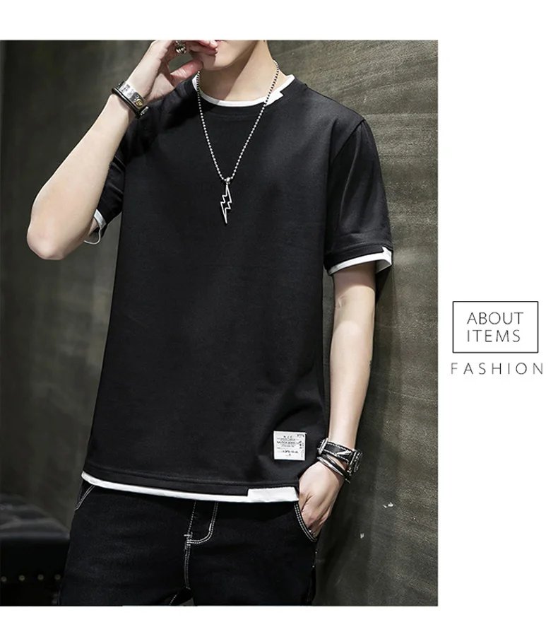 FGKKS 2024 Casual T-shirt For Men Pure Cotton Breathable Fashion Short Sleeve High Quality Design Casual T-shirt For Men