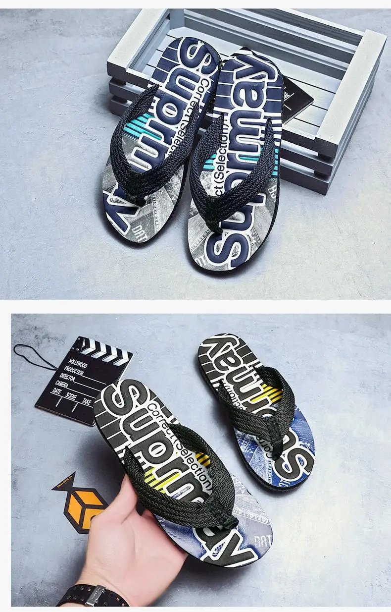 Men Flip Flops Slides 2023 Trend Summer Anti-skid Man Slippers Outdoor Light Casual Beach Male Sandals Household Slides for Men