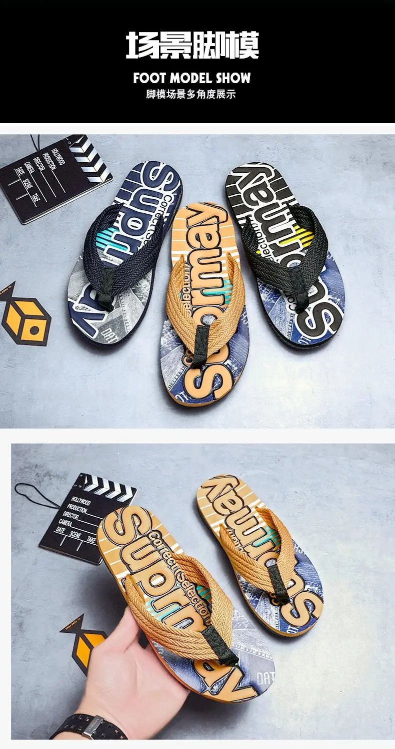 Men Flip Flops Slides 2023 Trend Summer Anti-skid Man Slippers Outdoor Light Casual Beach Male Sandals Household Slides for Men