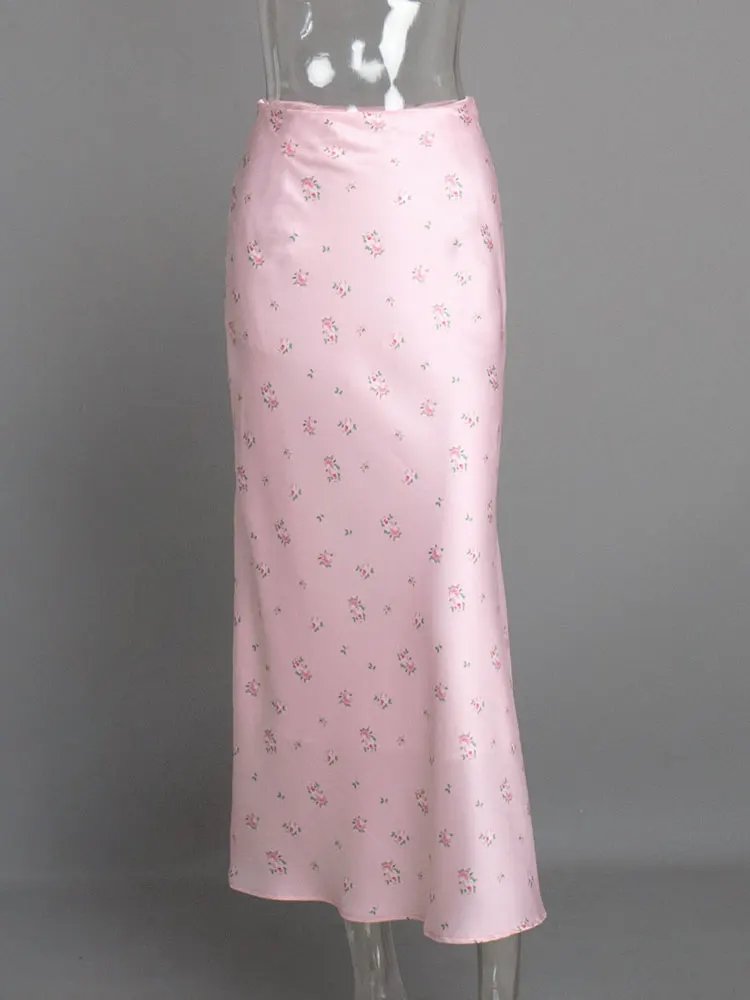 Tossy Summer Printed Fashion Long Skirt For Women High Waist Contrast Patchwork Slim Elegant Party Looks Ladies Y2k Maxi Skirt