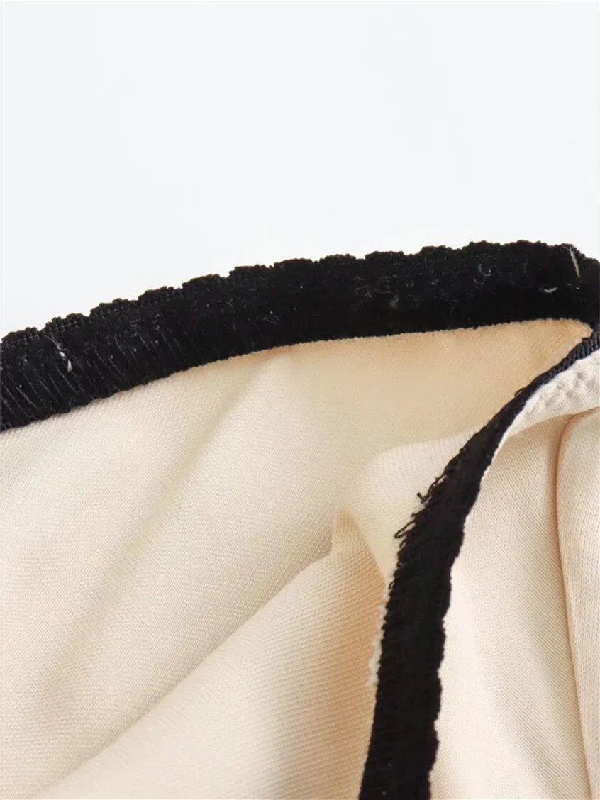 TRAF Women Fashion 2024 Spring New Satin Texture Bow Decoration Vintage Chic Female High Waist H Line Long Skirts Mujer