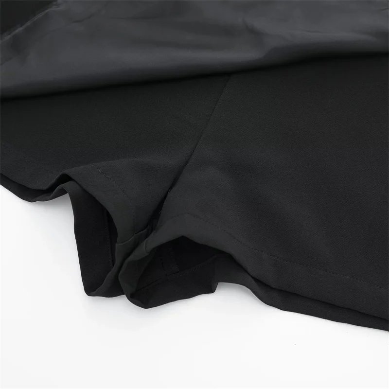 TRAF 2024 Asymmetric Skort For Women Black High Waist Mini Skirt Shorts Women Casual Bermuda Shorts Woman Summer Skirt Shorts