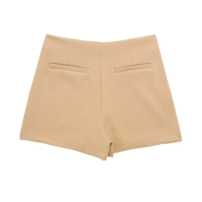 TRAF 2024 Asymmetric Skort For Women Black High Waist Mini Skirt Shorts Women Casual Bermuda Shorts Woman Summer Skirt Shorts